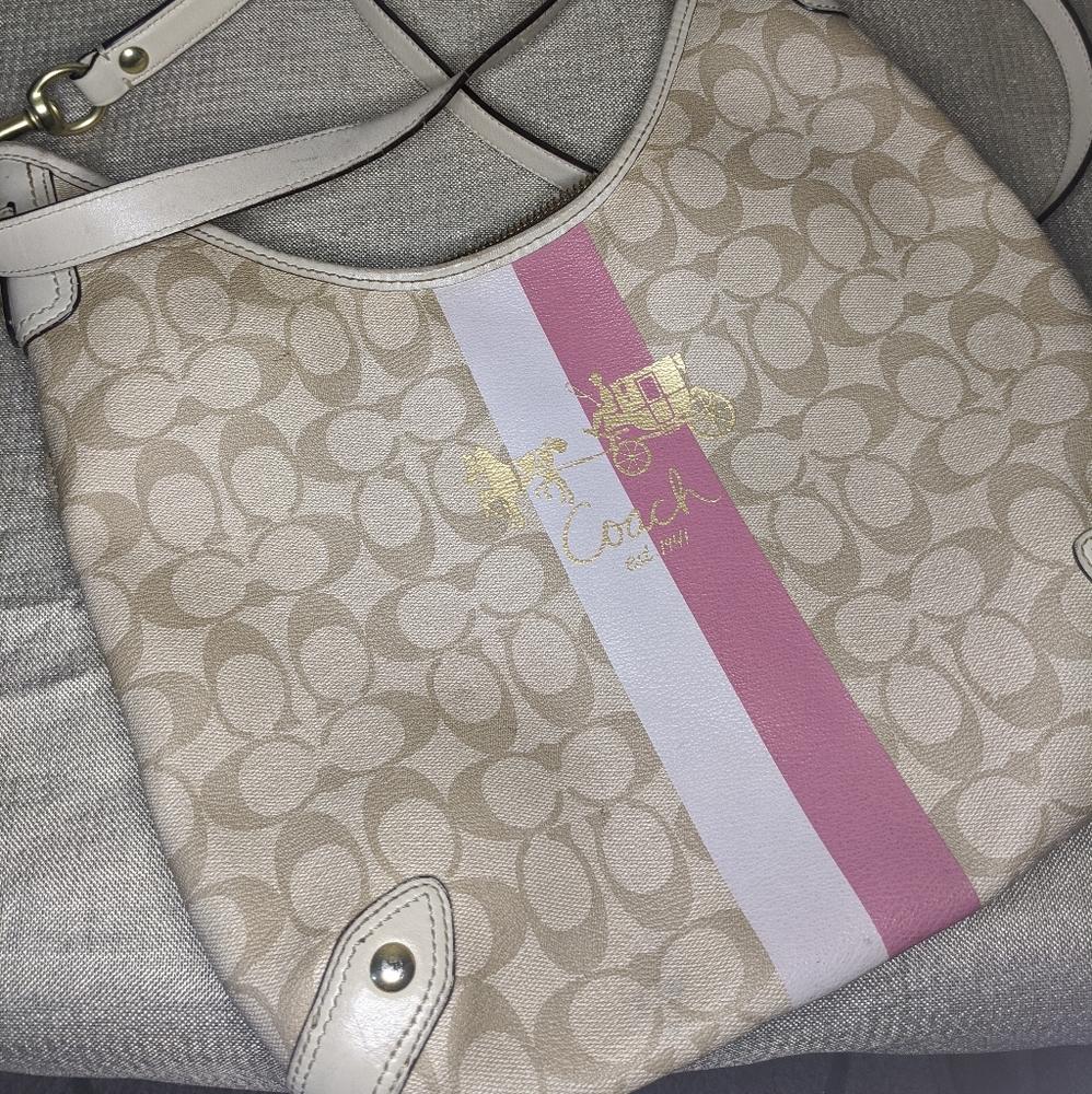 Coach Continental Signature Hand Bag Pink Edition